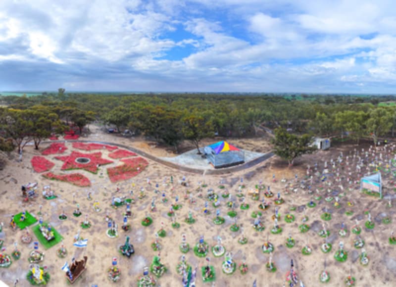 Aerial view of the Nova memorial site